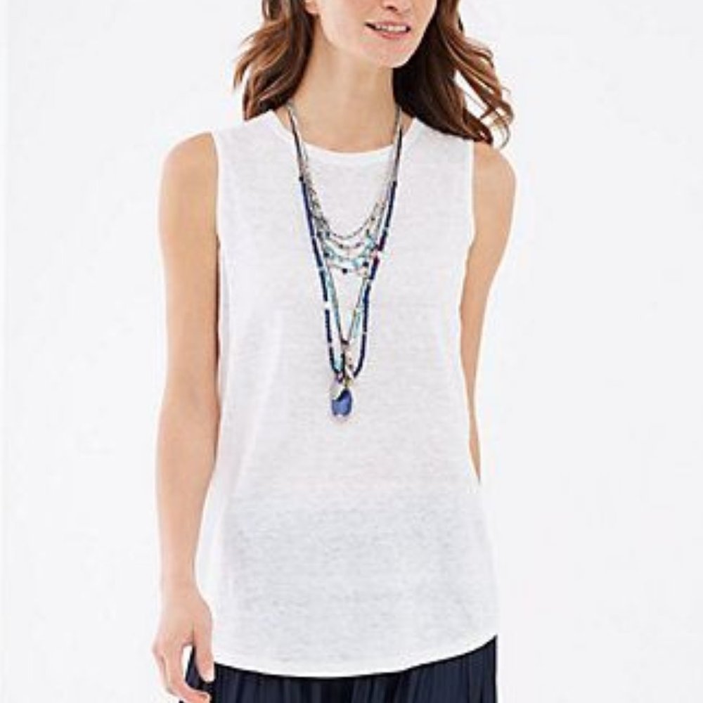 J. Jill Portofino 100% linen Sleeveless Knit Tank